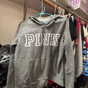 PINK Victoria's Secret Kids Gray Zip-Up Hoodie
